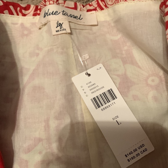 NWT Anthropologie Blue Tassel Brand Mini Dress. Size L - Picture 12 of 16